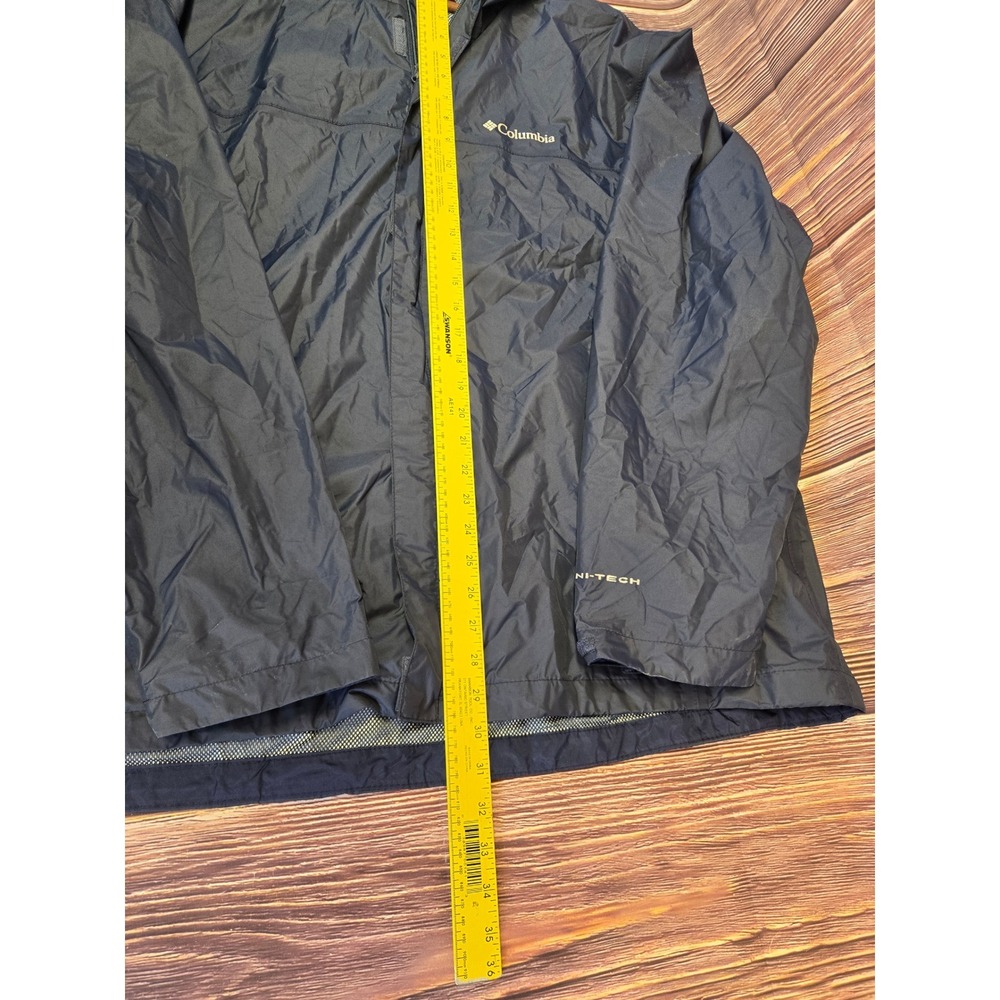 Columbia Rain Jacket Mens XXL Navy Blue Omni-Tech Waterproof Hooded Shell - Picture 5 of 8